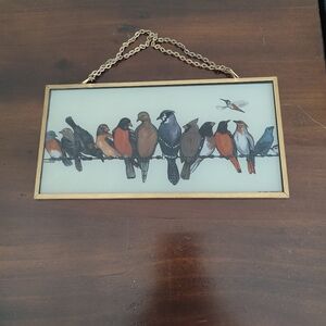 W. Wegner Glassmasters Suncatcher "A Chorus Line" Birds On A Wire Vintage